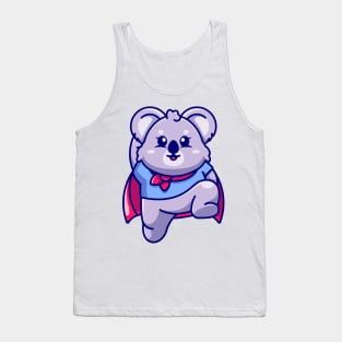 Cute super hero koala jumping cartoon Tank Top